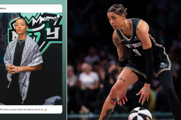 Liberty star Natasha Cloud makes strong statement wearing keffiyeh with Palestine wristband